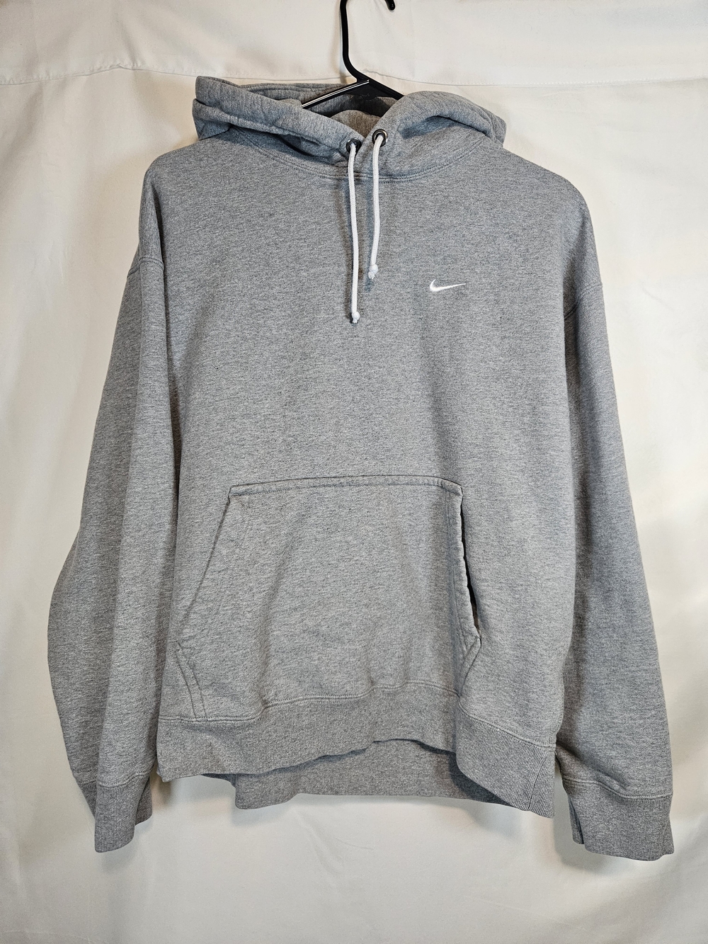 Nike Grey Hooded Pullover Sweatshirt with White Swoosh